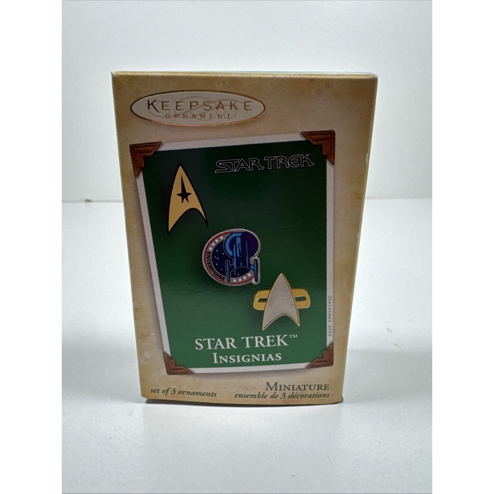 2004 Hallmark Keepsake Ornament Star Trek Insignias Miniature Set Of 3